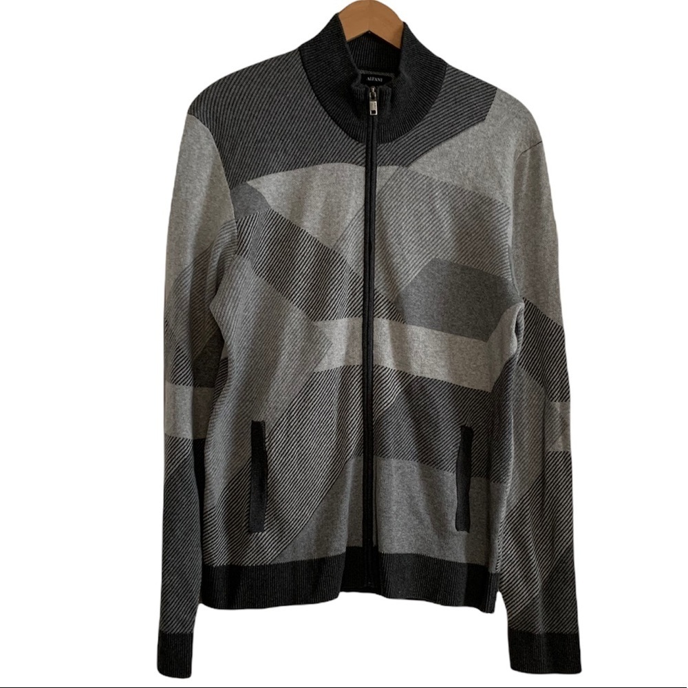 Alfani 💯% Cotton Men’s Sweater Zip up Size Large